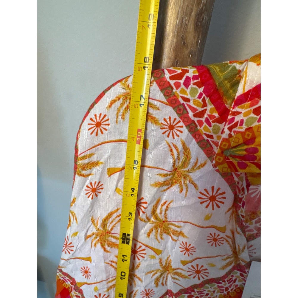 Haute Hippie LS Crop Top Vibrant Button Up Tie Shirt colorful‎ patchwork  NWT - Picture 6 of 8